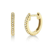 Classic & Contemporary 14K Gold Yellow 0.07 Carats Diamond Huggie Earrings