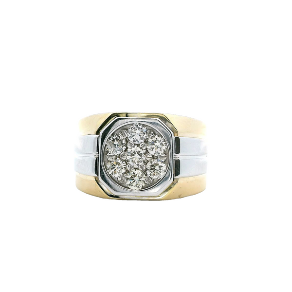 14K Gold Two-Toned 0.98 Carats Diamonds Fashion Ring