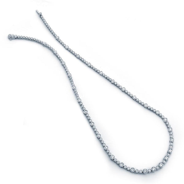 Elegant Diamond Necklaces 18K Gold White 5.02 Carats Diamond Tennis Necklace - 16.5 Inch