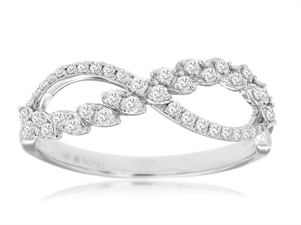 White 14 Karat Gold 0.30 Carats Diamond Infinity Ring