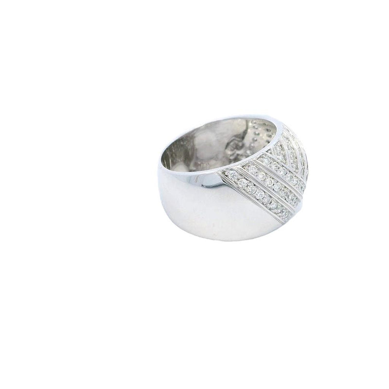 Elegant & Trendy 14K Gold White 1.06 Carats Diamond Vintage Inspired Domed Fashion Ring