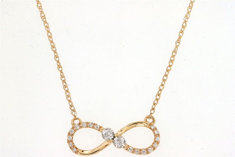 Elegant Diamond Necklaces & Pendants 14K Gold Yellow 0.10 Carats Diamond Infinity Pendant Necklace - 18 Inch