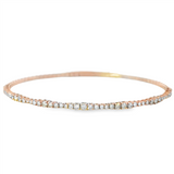 Rosé 14 Karat Gold 0.85 Carats Diamond Bangle Bracelet