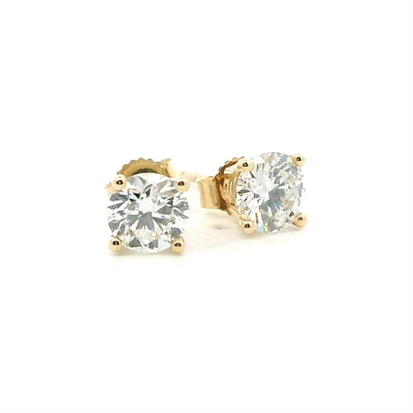 Classic & Contemporary 14K Gold Yellow Lab-Grown 1.0 Carats Diamond 4 Prong Stud Earrings