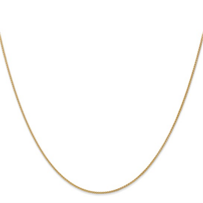 Elegant & Durable Designs 10K Gold Yellow 1mm Spiga Wheat Chain, 18 Inch