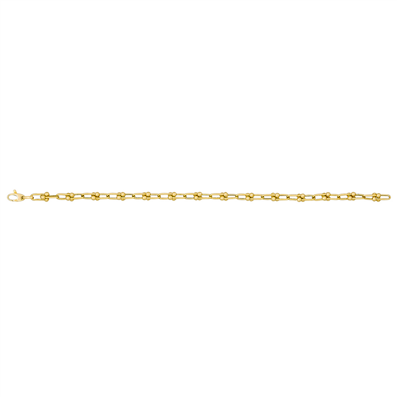 Yellow 14 Karat Gold Designer U Link Bracelet