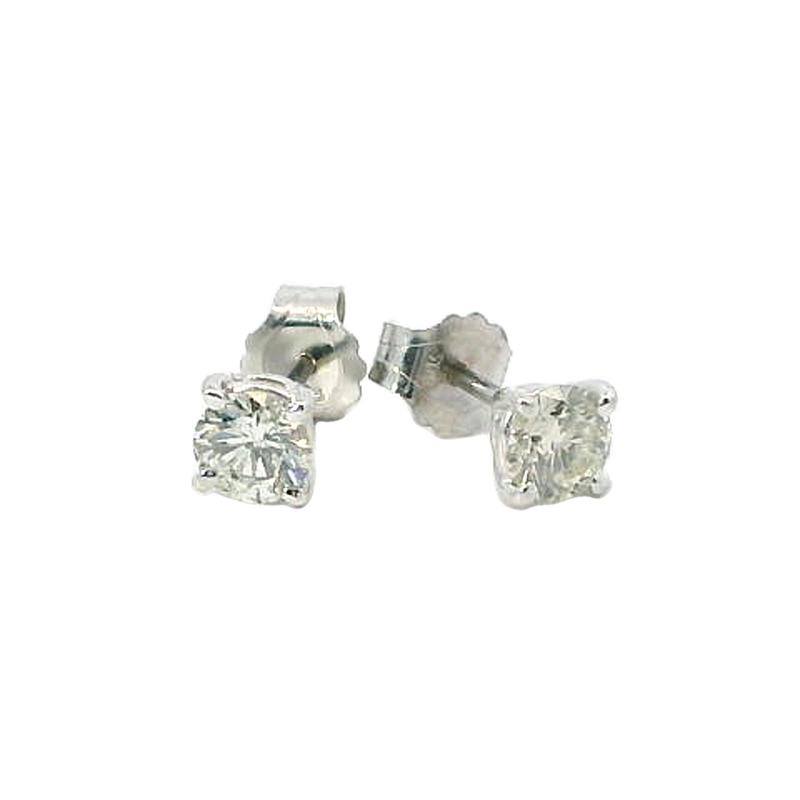 Classic & Contemporary 14K Gold White 0.40 Carats Diamond Stud 4 Prong Earrings