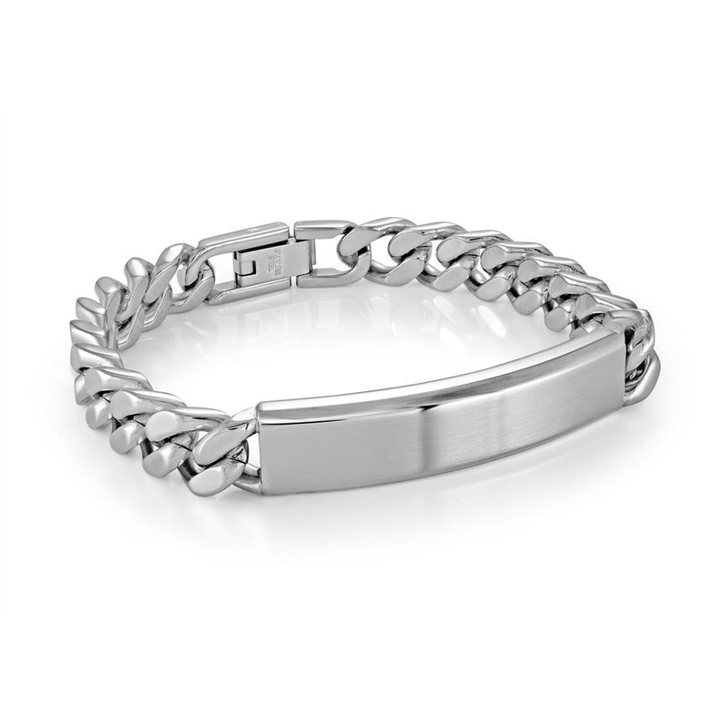 Bold & Strong Alternative Metal Bracelets Stainless Steel Curb ID Bracelet, 8 Inch