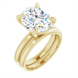 Yellow 14K Gold Oval Cut Solitaire Ring Mounting