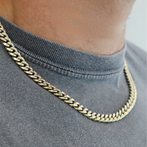 Yellow 10 Karat Gold 7.6mm Cuban Link Chain