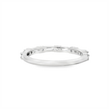 Elegant Diamond Bands 14K Gold White Stackable Anniversary 1/2 Carats Diamond Baguette & Round Anniversary Band