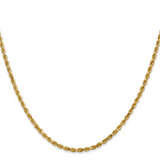 Yellow 10 Karat Gold 20 Inch Rope Chain