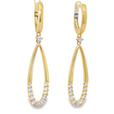 Yellow 14 Karat Gold 0.46 Carats Diamond Dangle Earrings