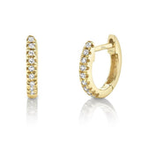 Classic & Contemporary 14K Gold Yellow 0.04 Carats Diamond Huggie Earrings