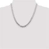 White Sterling Silver 6.25mm Curb Chain