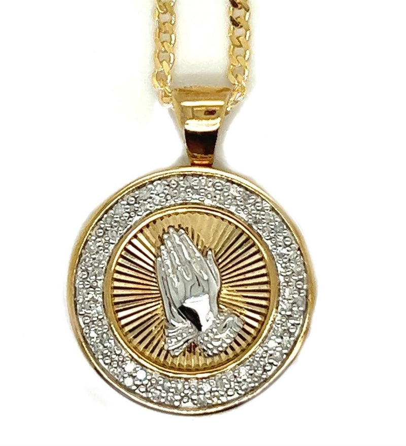 Two-Toned 10 Karat Gold 0.25 Carats Diamond Drop Pendant