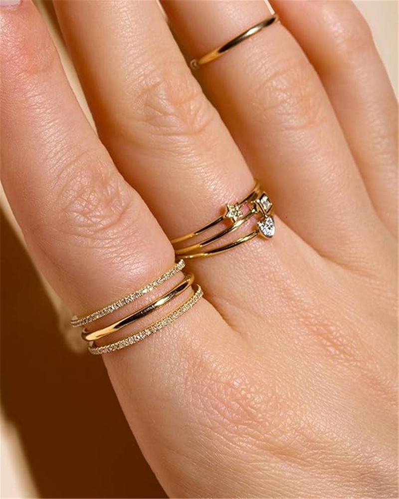 Luxurious Precious Metal Ring 10K Gold Yellow Stackable Ring