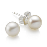 Freshwater 6.0 x 6.5 MM Pearl Stud Earrings