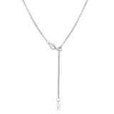 Sterling Silver Cubic Zirconium Tennis Necklace, 19 Inch