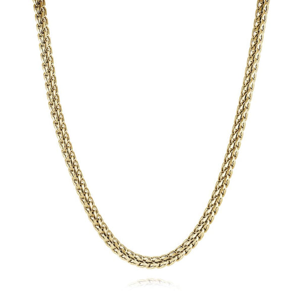 Sleek & Stylish Fashion Chains Yellow IP Stainless Steel Round Franco Chain, 24 Inch