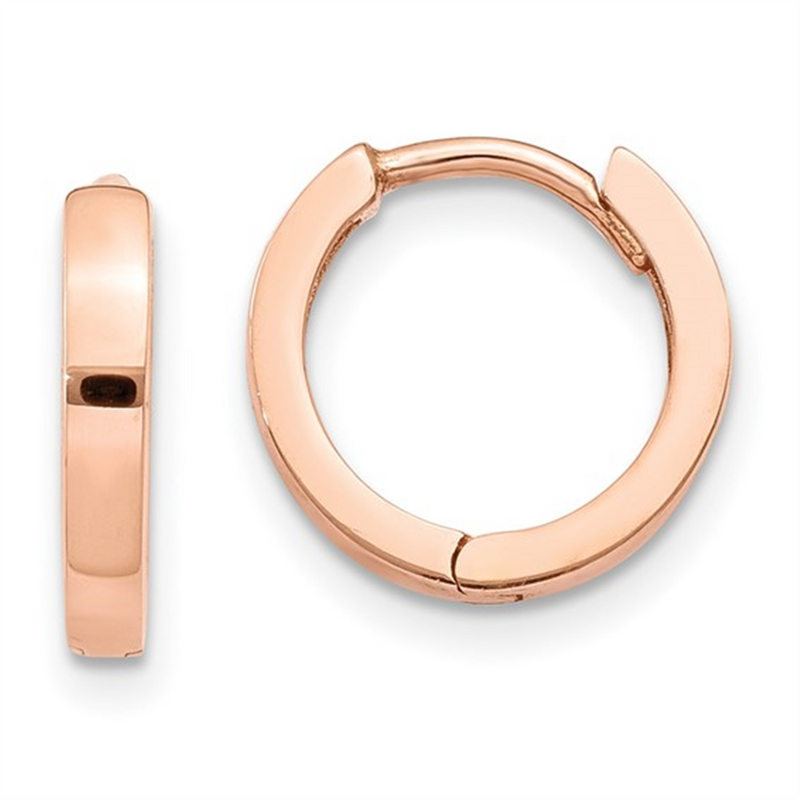 Elegant Precious Metal Earrings 10K Rose Gold Huggie Earrings