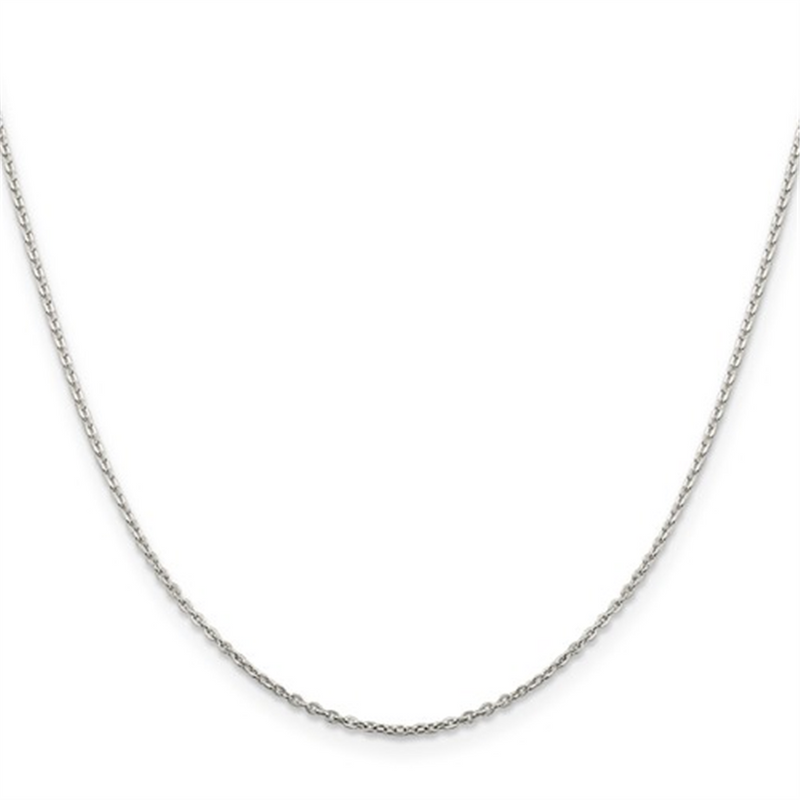 White Sterling Silver Cable Link Chain