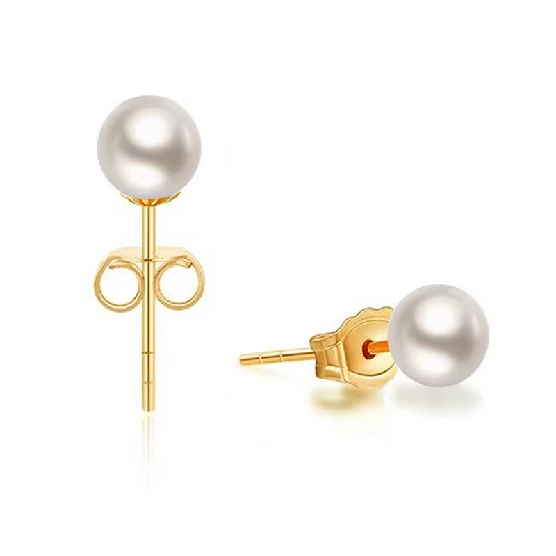 Freshwater 5.0 x 5.5 MM Pearl Stud Earrings