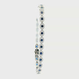 Elegant & Eye Catching 18K Gold White 1.67 Carats Blue Sapphire & 1.79 Carats Diamond Tennis Bracelet, Length 7 Inch